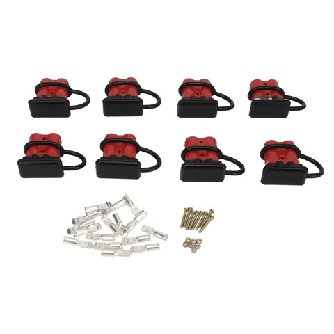 Fauitay 50A Quick Battery Connector Plug Kit with Rubber Sleeve For High Conductivity Wiring In RV Tractor Solar Systems Up To 36V Heavy Duty Power Link, 8 plugs