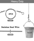 Heavy Duty Picture Hanging Wire Set 6.6 Foot Stainless Steel Rope With Hooks Mirror Frame Hanger Kit Supports Up To 100 Lbs Two Pack
