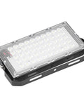Sanpyl LED Flood Light 50W 12V Outdoor White for Courtyards showing clear lens and black housing design for outdoor lighting.
