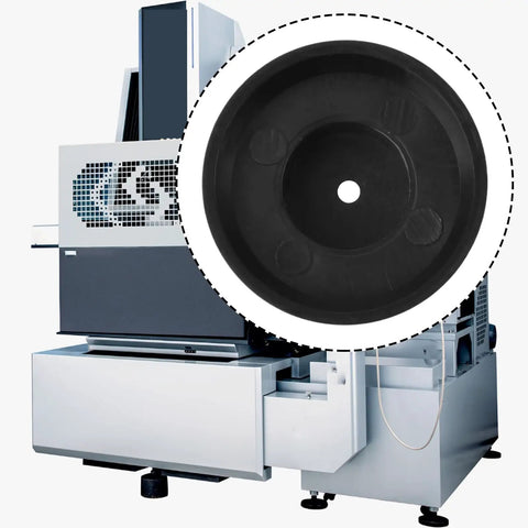 Upper Jet Nozzle S129 Replacement 1.0mm Plastic Nozzle For Sodick EDM Wire Cut Machines shown installed in machine