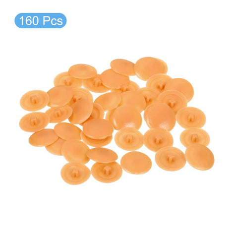 160 Piece Set of 12mm Waterproof Plastic Screw Cap Covers Decorative Orange Yellow