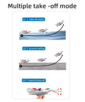 3 In 1 Water Land Air RC Plane For Beginners With Gyro Stabilizer, 2 Channel Remote Control Aircraft showing take-off modes