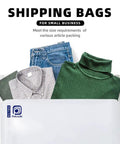 500 Pack 10x13 Inch White Exterior Silver Interior Poly Mailers With Strong Self Sealing Adhesive Waterproof Tear Resistant Shipping Envelopes For Clothing Books And Accessories shown with clothing inside