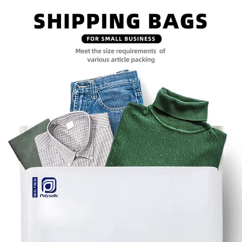 500 Pack 10x13 Inch White Exterior Silver Interior Poly Mailers With Strong Self Sealing Adhesive Waterproof Tear Resistant Shipping Envelopes For Clothing Books And Accessories shown with clothing inside
