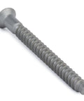 Close-up of screw from Confirmat Screw Replacement Kit For Flat Pack Furniture 7.0mm Diameter 2.4 Pitch 70mm Or 56 To 58mm Length 4mm Hex Recess Zinc Nickel Steel Pack Of 8 Part 131348 Compatible.