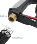High Pressure Washer Gun With M22 Thread For 5000 PSI Power Wash showing brass fittings and connections