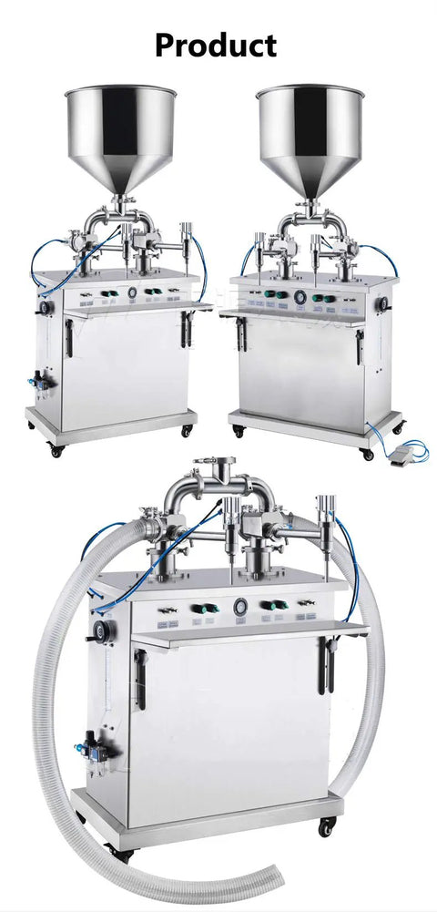 Heavy Duty Double Nozzle Pneumatic Piston Filler For Liquids And Thick Pastes No Sweat Workhorse Rig For Shampoo Lotion Honey And Daily Shop Runs 50 To 500 Ml - dual head design with a 40-liter hopper.