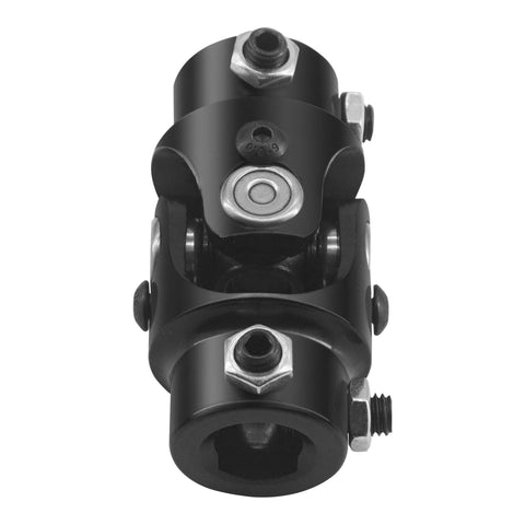 3/4 Inch Double D Steering Universal Joint Black Steel Shaft 83mm Length Single U Joint Direct Replacement Under The Steering Wheel 35 Degree Maximum Angle 4000 RPM Fits 3/4 Inch DD On Both Ends