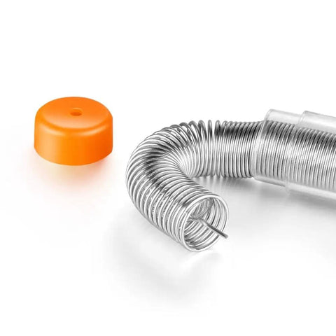 Grab-And-Go Pocket Solder Wire With Flux Rosin Core 63/37 Tin Lead 0.031 Inch Diameter 0.42 Oz In Storage Tube close-up view