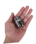 Pro Grade 3pc Pipe Threader Tool Kit For Plumbers compatible steel threading bit cutter in hand for quick plumbing tasks.