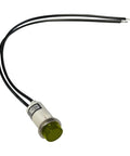 Universal 12V Amber Indicator Light Pack with Half Inch Mounting Diameter, Long Life Non Replaceable Bulb, 5 Pack, close-up