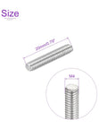 Close-up of 50 Pack M4 x 20mm Fully Threaded Stainless Steel Rods With Right Hand Threads For Motors And Machine Tools Ideal For DIY Projects