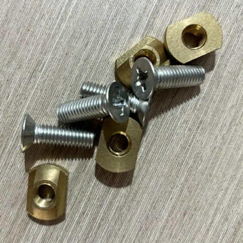 4 Pack M8 Brass T Nuts For Hydrofoil Mounting On Surfboards Universal Track Fit Outdoor Surfing Gear Gold Finish Easy Install And Replacement Hardware Durable Copper Alloy Mounting Nuts For All Hydrofoil Tracks