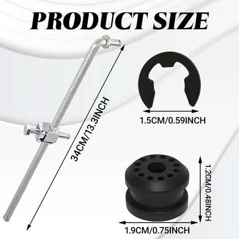 Beefed Up Shift Linkage Bushing Kit For Dodge Ram Transfer Case Shifter Control With E Clips And Grommet Replacement For 52105555AA 68078974AA 26 884 926884 Fits 2002 To 2005 Ram 1500 2500 3500, 13.3-inch linkage