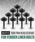 Fender Liner Bolt Set Torx Pan Head 10 Pcs For GM Trucks And SUVs 2008 To 2021 Fits Chevy Colorado Silverado 3500 HD GMC Canyon