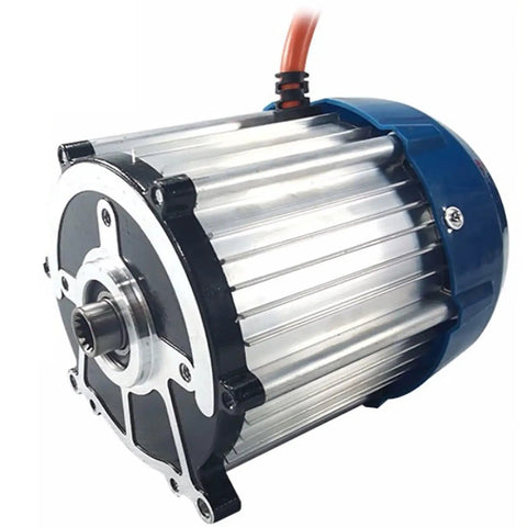 Beefy 800W To 1500W Brushless DC Tricycle Differential Motor For 48V To 60V E Trikes And Karts, 5 Hole 14 Tooth, Pure Copper Coil, DIY Bolt On Power, 3200 RPM, Durable Aluminum Shell. front view