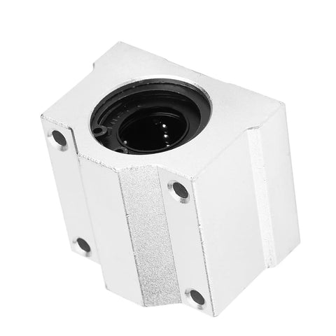 SC30UU Linear Motion Ball Bearing Slide Block Aluminum Alloy Closed End 30mm ID Low Friction High Precision Easy Install For Machinery Equipment Workhorse Rail Travel For CNC Robotics And 3D Printers, angled view