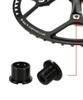 Close-up of Lightweight CNC Machined 7075 Aluminum Single Chainring Bolts 5 Pack M8 For Road Mountain BMX MTB And Fixie Bikes Black Finish