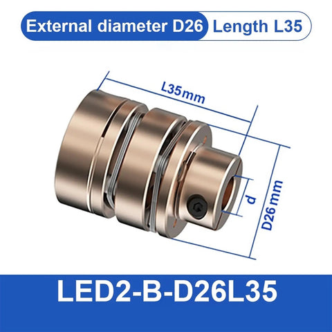 Flexible Motor Shaft Coupler With Aluminium Diaphragm Design For 3D Printer And RC Projects Featuring Universal Joint Compatibility In D26L26 Dimensions
