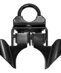 Black Powder Coated Chain Link Fence Butterfly Gate Latch For One And Three Eighths Inch Gate Frame And Two And Three Eighths Inch Gate Post With Padlock Hole Built Tough And Rust Resistant close-up view