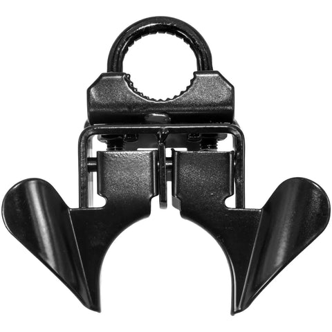 Black Powder Coated Chain Link Fence Butterfly Gate Latch For One And Three Eighths Inch Gate Frame And Two And Three Eighths Inch Gate Post With Padlock Hole Built Tough And Rust Resistant close-up view