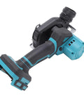 No Nonsense Professional Grade Compact Cordless Mini Circular Saw Featuring 3 Inch Razor Sharp Blade and integrated dust collection shroud.