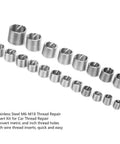 Stainless Steel Thread Repair Kit M6 To M18 With Helicoil Style Inserts Damaged Hole Repair Solution 120 Pcs Plus Storage Case