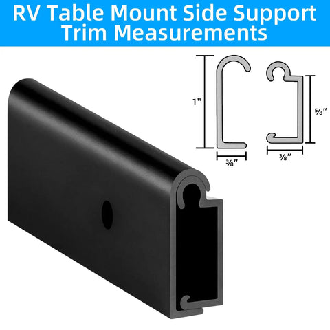 Heavy Duty Aluminum RV Table Wall Mount Bracket For Camper Slide Out Support Trim 1 inch side support with measurements