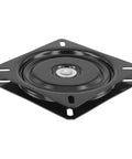 Four Pack Seven Inch Heavy Duty Swivel Plates Built Different For Smooth 360 Rotation On Bar Stools And Recliners With Premium Ball Bearing Mount That Rolls Like A Dream, showcasing a black steel plate.