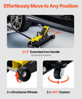 VEVOR 2.5 Ton low-profile steel floor jack with 3.35–14.96 in lift range