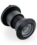 Solid Brass Door Viewer Peephole With 220 Degree View And Privacy Cover, black finish, side angle, heavy duty all metal construction