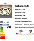 Lighting facts for Dimmable Crystal LED Ceiling Light With Remote Control Eighteen Point Nine Inch Flush Mount Fixture 45W