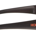 Side view of Shade 5 Mirrored Safety Glasses With Pro Grade Shatterproof Lenses, featuring black frame and mirrored lenses.
