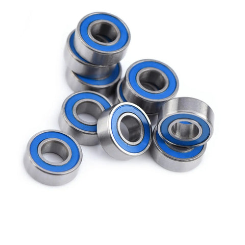 Flanged 5x11x4mm deep groove ball bearing 2RS steel with double shield seals for rail track linear motion systems.