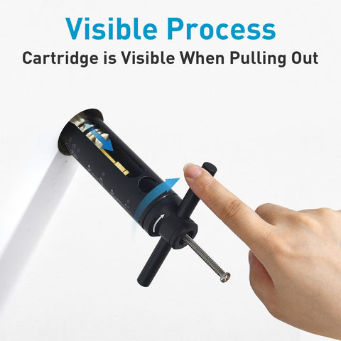 Cartridge Removal Tool For Moen 1222 1225 1220 Posi Temp Valve tool being demonstrated with visible extraction process.