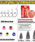 Texas Rig Bass Fishing Leaders Kit With Weights Hooks And Rigged Line For Weedless Texas Rig Setup Two Zero Hooks One Quarter Ounce Weight Five Pack components displayed.