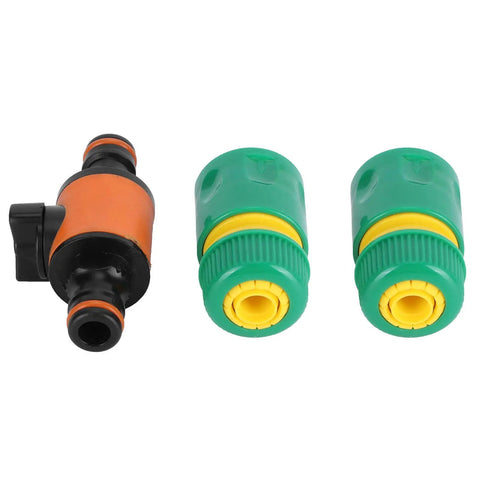 3 Pcs Heavy Duty Garden Hose Quick Connectors And Ball Valve Repair Kit With Brass Nipples, ABS hose fittings set