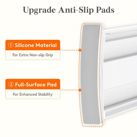 Upgrade Anti-Slip Pads on Straight Up Tall 3.2 Inch Adjustable Drawer Dividers For Clothes, featuring silicone material.
