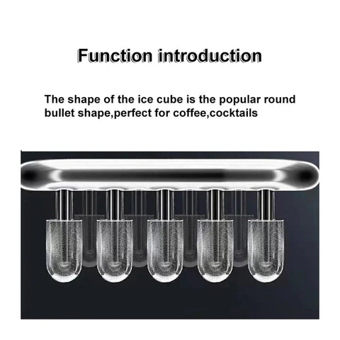 Compact Countertop Ice Maker Cranks Out Fresh Bullet Ice In Record Time Featuring Smart Digital Controls And An Integrated Handle designed bullet ice cubes for beverages.