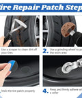 Heavy Duty Tire Repair Patch Kit 33 Piece Tool Set Includes Tungsten Buffing Wheel Roller and Scraper for Quick Back On The Road Fixes to Heal Car Punctures Without the Garage Headaches or Fat Wallet Pain Tonight, steps for tire repair.