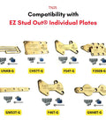 Battle Tested Thin Nuts For 8Mm Stud Extraction, Pack Of 25, showing compatibility with EZ Stud Out® individual plates and components.