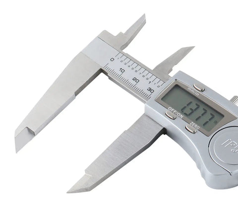 Electronic Digital Caliper For Inside Outside Depth And Step Measurements, 0 To 12 Inch Or 0 To 300 mm Range, Extra Large LCD, IP54 Water Resistant, Stainless Steel, 0.0005 Inch Resolution, 0.04 mm Accuracy For Shop Pros