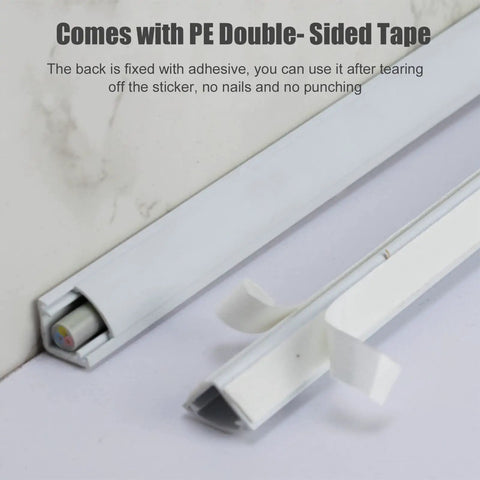 Sturdy Pvc Cord Raceway Floor Wall Wire Management Channel Waterproof Tread Resistant Slick Cable Cover For Desk Tv Monitor Phone No Sweat Straight Up Setup For Home Or Office with PE double-sided tape for easy installation.