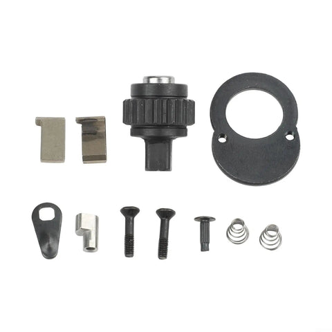 11-piece 24 Teeth Ratchet Wrench Repair Kit, socket head for 1/4, 3/8, 1/2 inch drive tools, chrome plated black finish.