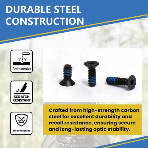 Red Dot Screw Kit Set With 36 Pieces, Six Screw Sizes For Easy Mounting Red Dot Optics, Alloy Steel Flat Head, Pre Coated Threadlocker