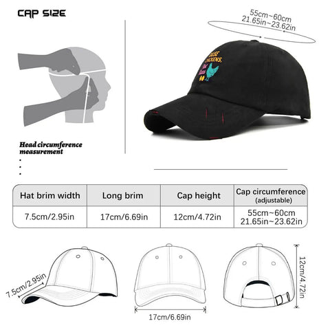 Homestead Freedom Adjustable Cap For Women low profile hat size chart illustration