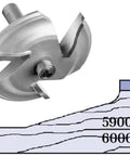 Carbide Tipped Pro Grade Large Raised Panel Router Bit With Three Wings, Three And Three Eighths Inches Diameter, One Half Inch Shank