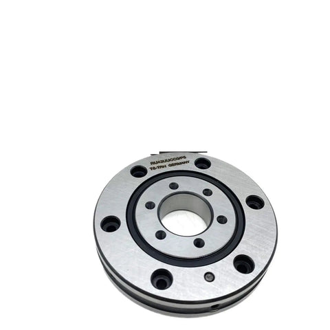 Professional Grade Cross Roller Bearing Ring RU42UU with smooth metal finish, designed for robot arm rotation and slewing applications.