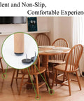 Close-up of 24 Pack 19mm Round Screw-In Furniture Glides With Nail Covers For Chairs And Tables in dining room setting