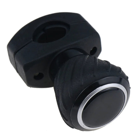 Deluxe Tractor Steering Wheel Spinner Knob for Kubota M RTV B BX L Series Tractors, black, rubber grip, close-up angle